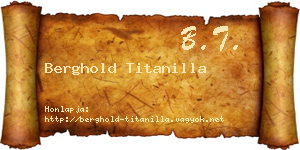 Berghold Titanilla névjegykártya